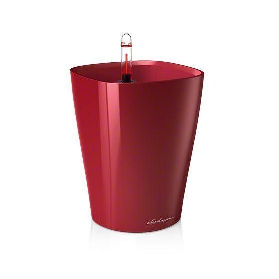 LECHUZA Mini Deltini Επιτραπέζια Γλάστρα 10x10x13cm Αυτοποτιζόμενη με Δοχείο Φύτευσης ΚΟΚΚΙΝΗ Γερμανίας iF Product Design Award 2012