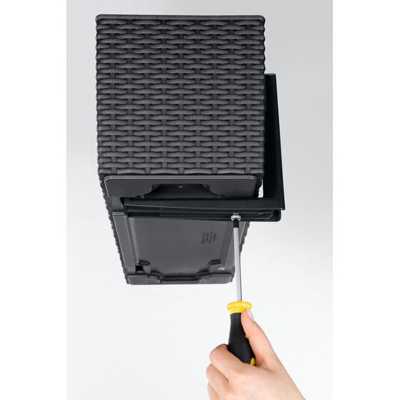 LECHUZA Άγκιστρα ΜπαλκονιούΤοίχου ΣΕΤ για Ζαρντινιέρες BALCONERA 50 και BALCONERA 80 Μαύρα MAX Αντοχή 25kg