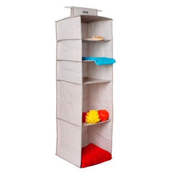 ORDINETT Ιταλίας Κρεμαστή Θήκη Οργάνωσης Ρούχων 30x30x103cm Πολυεστέρας 0.74kg ORGANIZER 5 LINETTE Μπεζ