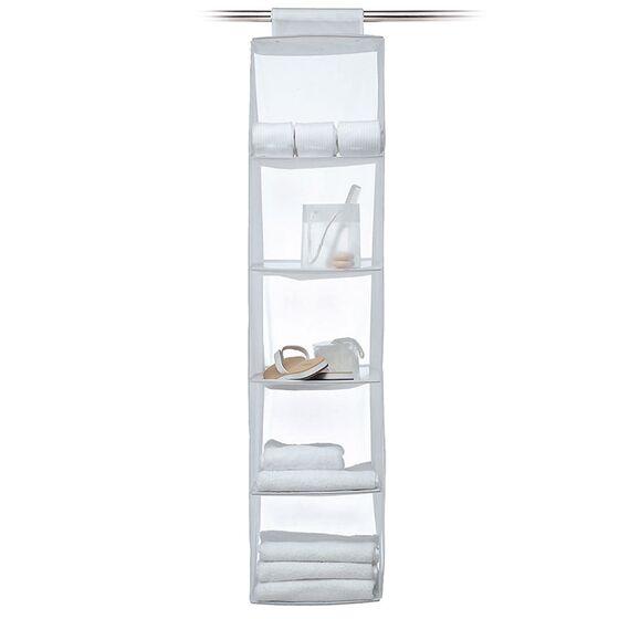 ORDINETT Ιταλίας Κρεμαστή Θήκη Οργάνωσης Ρούχων 30x30x120cm 100%PEVA 0.67kg ORGANIZER 5 TOP CLASS Λευκή