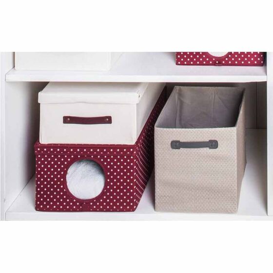 ORDINETT Ιταλίας Κουτί Αποθήκευσης Ρούχων 48x36x19cm TNT 33lt 0.88kg BORDEAUX BOX MEDIUM Μπορντό Πουά