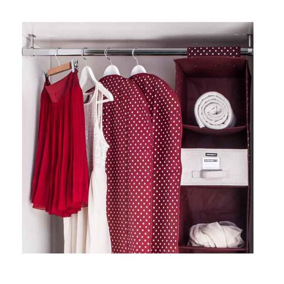 ORDINETT Ιταλίας Θήκη Φύλαξης Κουστουμιών και Παλτών 60x135cm TNT-PEVA 0.13kg BORDEAUX 1/135 Διάφανη-Μπορντό Πουά