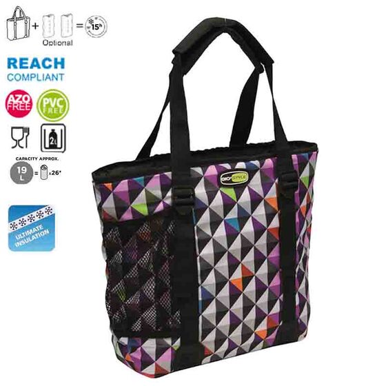 GIOSTYLE Ιταλίας Ισοθερμική Τσάντα 38x13x36cm Πάχος 10mm 19lt Πολυεστέρας 600D MAX Απόδοση 15 Ώρες Πιστοποιήσεις Azo FREE/Reach COOLBAG BOXY 18 PIXEL
