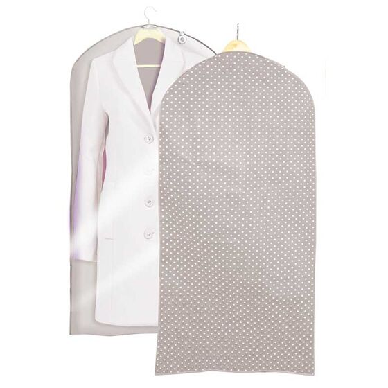 ORDINETT Ιταλίας Θήκη Φύλαξης Κουστουμιών και Παλτών 60x135cm TNT-PEVA 0.13kg CAMARGUE 1/135 Διάφανη-Μπεζ Πουά