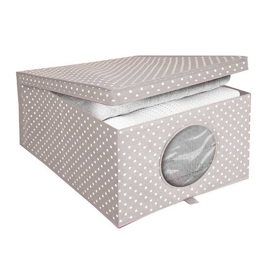 ORDINETT Ιταλίας Κουτί Αποθήκευσης Ρούχων 48x36x19cm TNT 33lt 0.88kg CAMARGUE BOX MEDIUM Μπεζ Πουά