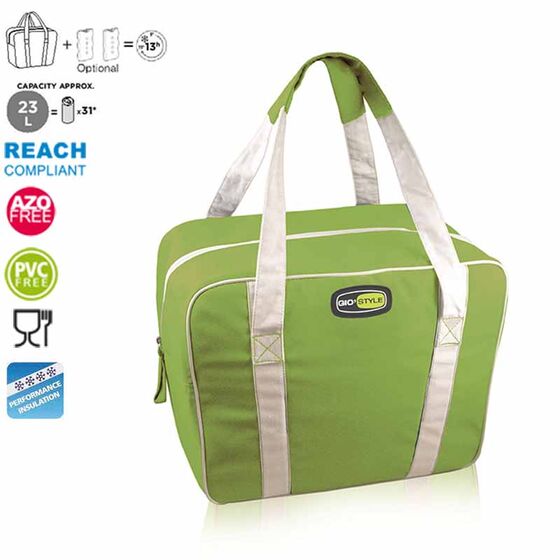 GIOSTYLE Ιταλίας Ισοθερμική Τσάντα 38x16x30cm Πάχος 6mm 23lt Πολυεστέρας 300D MAX Απόδοση 13 Ώρες Πιστοποιήσεις Azo FREE/REACH EVO MEDIUM Πράσινο