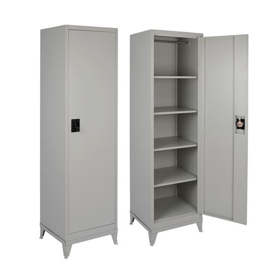 STEELEN Μεταλλική Ντουλάπα 50x45x191cm Πάχους 0.6mm/0.8mm (πάτωμα) Γαλβανιζέ με 4 Ράφια και Ρυθμιζόμενα Πόδια - 5 Αποθηκευτικοί Χώροι