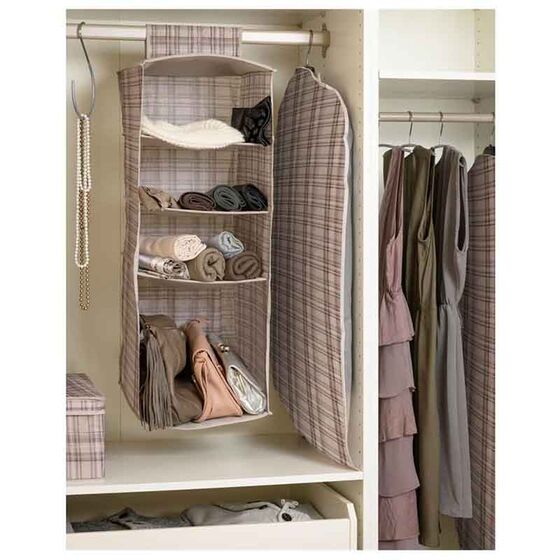 ORDINETT Ιταλίας Θήκη Φύλαξης Κουστουμιών και Παλτών 60x135cm Πολυεστέρας 0.17kg TARTAN 1/135 Διάφανη-Μπεζ Καρό