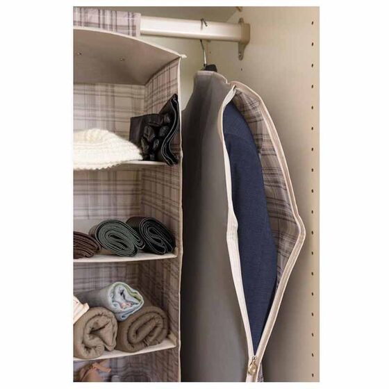 ORDINETT Ιταλίας Θήκη Φύλαξης Κουστουμιών και Παλτών 60x135cm Πολυεστέρας 0.17kg TARTAN 1/135 Διάφανη-Μπεζ Καρό