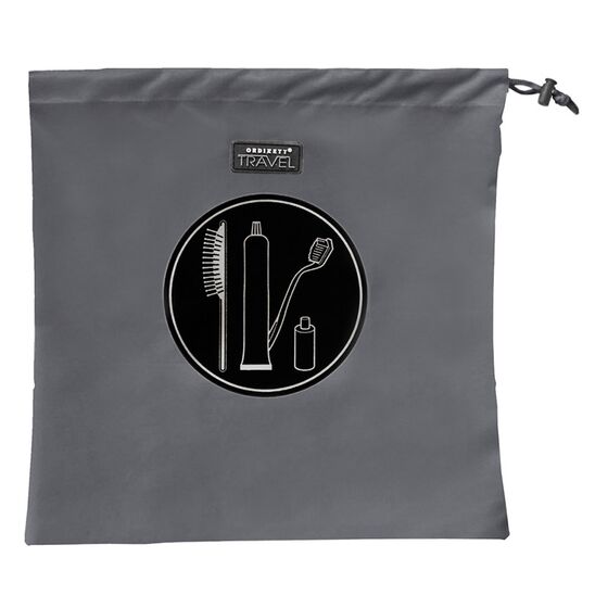 ORDINETT Ιταλίας Σάκος Ταξιδιών για Καλλυντικά 27x27cm από Πολυεστέρα TOILETRY BAG TRAVEL Γκρι Σκούρο