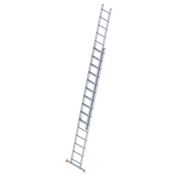 Σκάλα Αλουμινίου 2x15 Σκαλιά Αναπτυσσόμενη 7.33m Διπλή-Σχήμα ''Λ'' με Βάση Στηρίγματος 20.3kg Αντοχή 150kg
