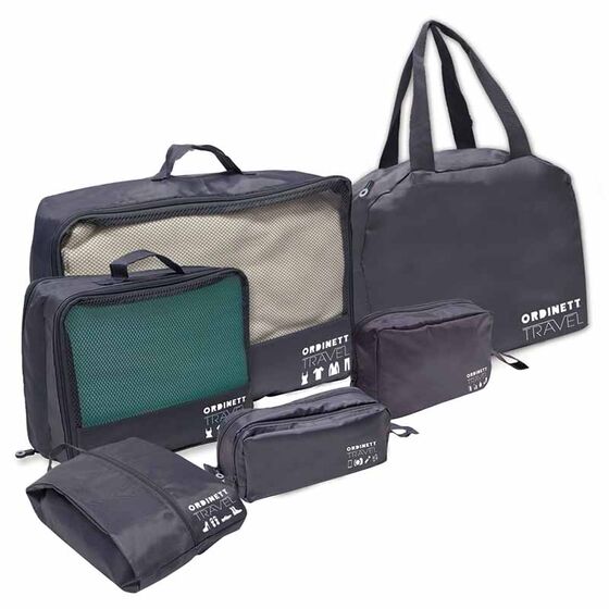 ORDINETT Ιταλίας ΣΕΤ από Τσάντες και Νεσεσέρ Ταξιδιού από Πολυεστέρα LAST MINUTE SET TRAVEL Γκρι Σκούρο
