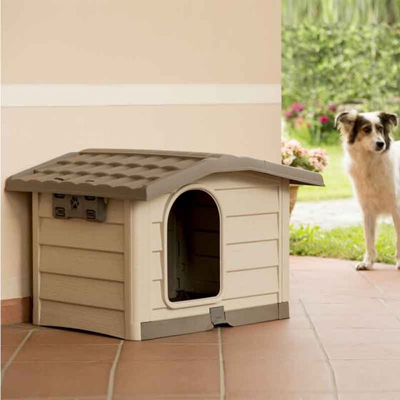 BAMA Ιταλίας Σπίτι Σκύλου 110x94x77cm X LARGE με Ρυθμιζόμενη Οροφή και Αφαιρούμενο Πάτωμα 15kg Μπεζ/Καφέ BUNGALOW LARGE