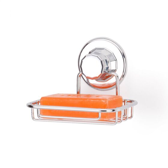 TEKNO-TEL Σαπουνοθήκη Τοίχου 14x14x7cm Αντοχή 12kg Επιχρωμιωμένο Ατσάλι με Βεντούζα EXTRA STRONG