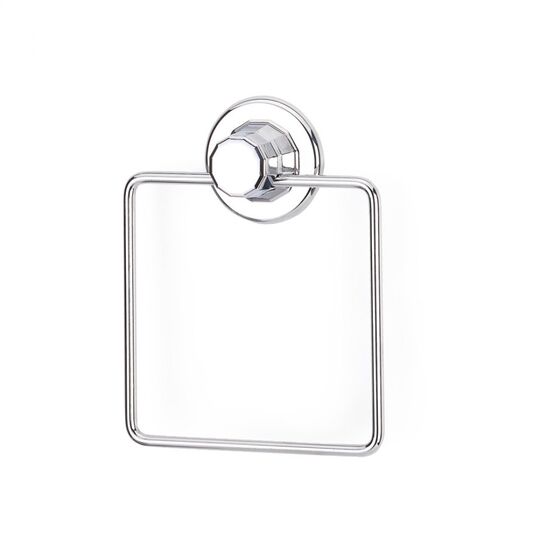 TEKNO-TEL Πετσετοθήκη Μπάνιου Τετράγωνη 16x4x16cm Πάχος Ø7mm Αντοχή 12kg Επιχρωμιωμένο Ατσάλι με Βεντούζα EXTRA STRONG