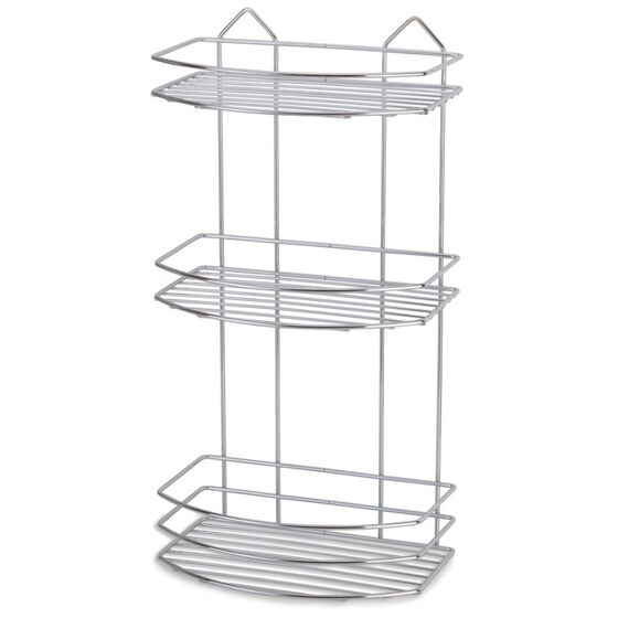 TEKNO-TEL Ραφιέρα Μπάνιου 3όροφη 24x15x47cm Πάχος Ø4mm Βάρος 0.85kg Επιχρωμιωμένο Ατσάλι