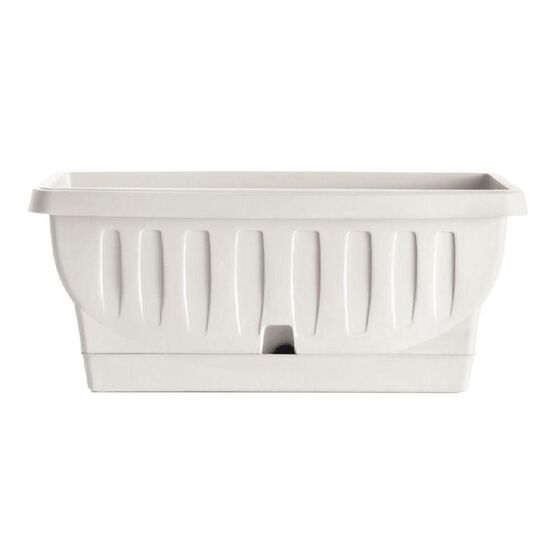 BAMA ITALY Ζαρντινιέρα Decor 30cm/40cm/50cm/60cm/80cm με Αυτοποτιζόμενο Πιάτο Πλαστική Λευκή NATURA