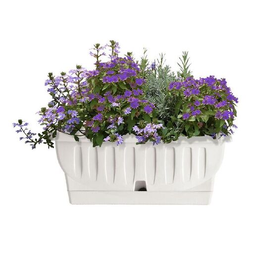 BAMA ITALY Ζαρντινιέρα Decor 30cm/40cm/50cm/60cm/80cm με Αυτοποτιζόμενο Πιάτο Πλαστική Λευκή NATURA