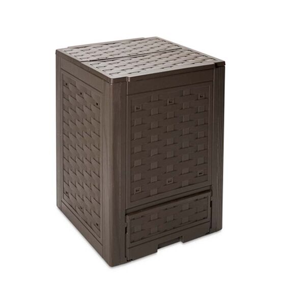 TOOMAX FASHION ITALY 300lt Κομποστοποιητής-Κάδος Κομποστοποίησης Πλαστικός Κήπου 60x60x83cm Καφέ Σκούρο RATTAN STYLE COMPOSTER