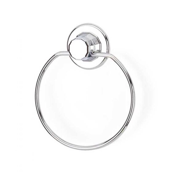 TEKNO-TEL Πετσετοθήκη Μπάνιου Στρογγυλή 17x4x18cm Πάχος Ø7mm Αντοχή 12kg Επιχρωμιωμένο Ατσάλι με Βεντούζα EXTRA STRONG