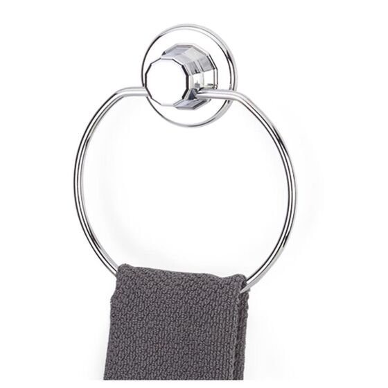 TEKNO-TEL Πετσετοθήκη Μπάνιου Στρογγυλή 17x4x18cm Πάχος Ø7mm Αντοχή 12kg Επιχρωμιωμένο Ατσάλι με Βεντούζα EXTRA STRONG