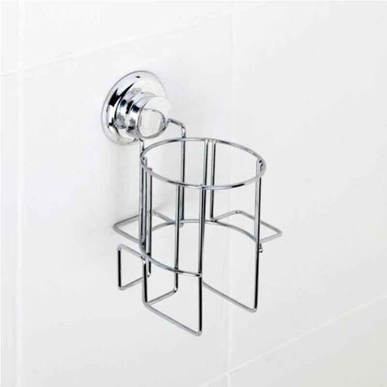 TEKNO-TEL Θήκη για Σεσουάρ 16x14x16cm Πάχος Ø5mm Αντοχή 12kg Επιχρωμιωμένο Ατσάλι με Βεντούζα EXTRA STRONG