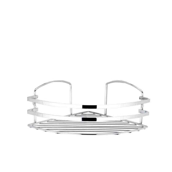 TEKNO-TEL Γωνιακή Ραφιέρα Μπάνιου Τοίχου 32x24x10cm Πάχος Ø5mm Επιχρωμιωμένο Ατσάλι