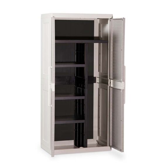 TOOMAX Ιταλίας XXL Πλαστική Ντουλάπα 89x54x190cm 29kg με Χώρισμα-6 Χώρους MAX Αντοχή 220kg RATTAN XXL GREY/WARM GREY TUV/GS FASHION