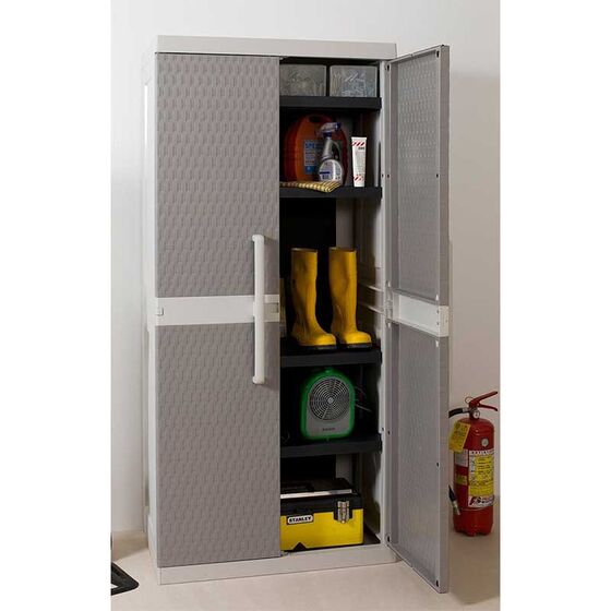 TOOMAX Ιταλίας Πλαστική Ντουλάπα 89x54x190cm 29kg με 4 Ρυθμιζόμενα Ράφια- 5 Χώρους MAX Αντοχή 220kg RATTAN XXL GREY/WARM GREY TUV/GS FASHION