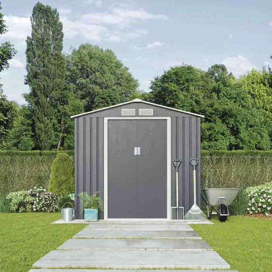 STEELEN Μεταλλική Αποθήκη Κήπου - Σπιτάκι Κήπου 201x121x190 (6.6'x4') 2.1m² Γαλβανιζέ Polis Γκρι