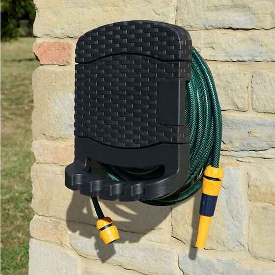 TOOMAX FASHION ITALY Βάση Λάστιχου 29x20x37cm Πλαστική με Αποθηκευτικό Χώρο RATTAN STYLE TUBO Ανθρακί