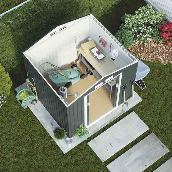 STEELEN Μεταλλική Αποθήκη Κήπου - Σπιτάκι Κήπου 201x121x190 (6.6'x4') 2.1m² Γαλβανιζέ Polis Γκρι