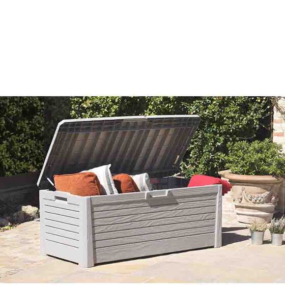 TOOMAX Ιταλίας Πλαστικό Μπαούλο 148x72x60cm 550lt 22.5kg Massif Καπάκι-Κάθισμα 2 Ατόμων FLORIDA WARM GREY