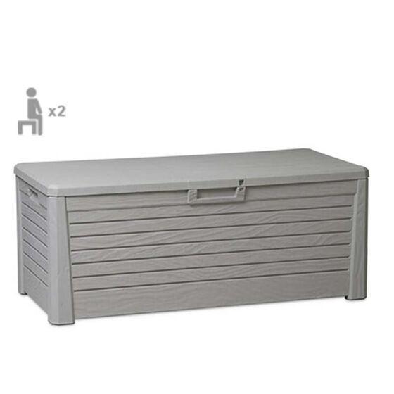 TOOMAX Ιταλίας Πλαστικό Μπαούλο 148x72x60cm 550lt 22.5kg Massif Καπάκι-Κάθισμα 2 Ατόμων FLORIDA WARM GREY