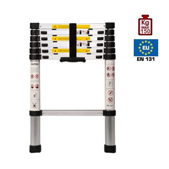 VESTA Τηλεσκοπική Σκάλα 1.98m Αλουμινίου με 7 Σκαλιά Βάρος 4.6kg MAX Αντοχή 150kg