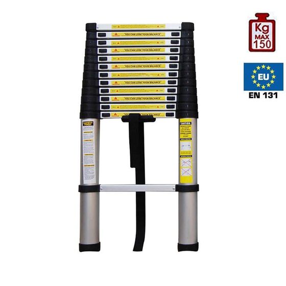 Τηλεσκοπική Σκάλα 3.78m Αλουμινίου με 13 Σκαλιά Βάρος 10.8kg MAX Αντοχή 150kg με 13 σκαλιά