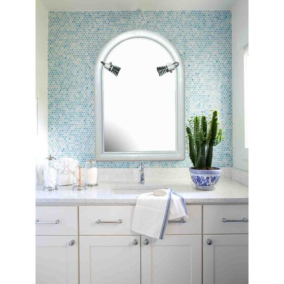 Καθρέπτης Μπάνιου Ημικυκλικός Α' 53x70cm με 2 Σποτ Λευκός BEGA PLAST Ελλάδας