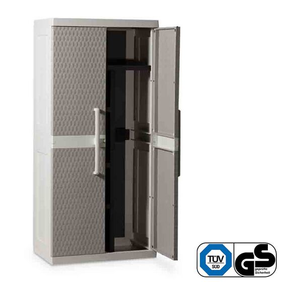 TOOMAX Ιταλίας XXL Πλαστική Ντουλάπα 89x54x190cm 29kg με Χώρισμα-6 Χώρους MAX Αντοχή 220kg RATTAN XXL GREY/WARM GREY TUV/GS FASHION