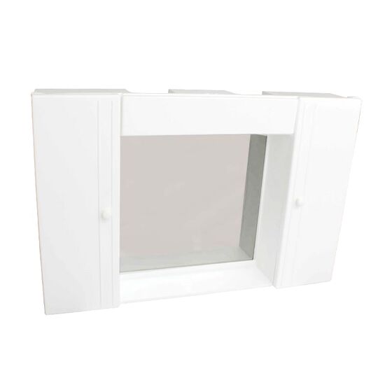 Ερμάριο/Ντουλάπι Έπιπλο Μπάνιου 68x46cm με Καθρέπτη Πλαφονιέρα και 2 Ντουλάπια-5 Αποθηκευτικούς Χώρους 4.6kg Πλαστικό Λευκό Ελλάδας