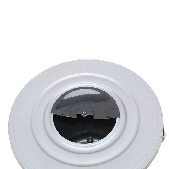 PLANET Κάδος Απορριμάτων 120lt Ø56x77cm Επαγγελματικός Πλαστικός με Καπάκι + Ημικυκλική Θυρίδα Απορριμάτων και 6 Ρόδες 360° 4.3kg Γκρι