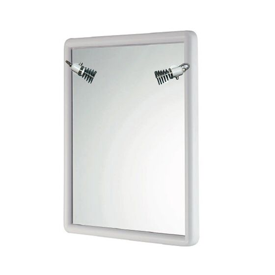 Καθρέπτης Μπάνιου Τετράγωνος 53x63cm με 2 Σποτ Λευκός BEGA PLAST Ελλάδας