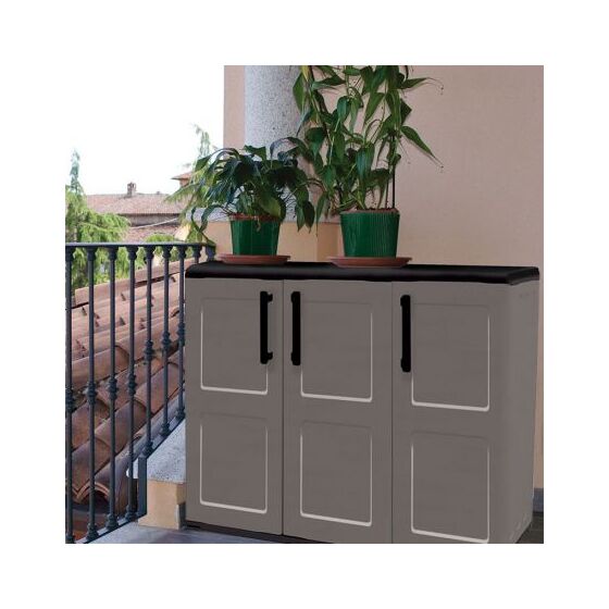 ARTPLAST Ιταλίας Πλαστική Ντουλάπα 13kg 102x37x84cm STRONG 3φυλλη 3 Χώρων FREELINE