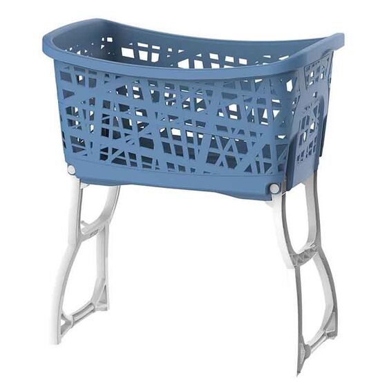 Καλάθι Ρούχων με Πόδια 44lt 60.5x39.5x68.5cm Μπλε-Λευκό BAMA Ιταλίας