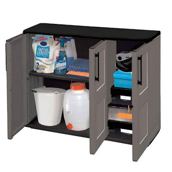 ARTPLAST Ιταλίας Πλαστική Ντουλάπα 13kg 102x37x84cm STRONG 3φυλλη 3 Χώρων FREELINE