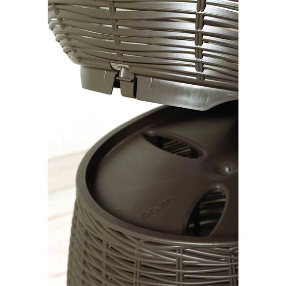 BAMA ITALY Διπλό Κρεβατάκι Γάτας-Σκαμπό 52x50x55cm RATTAN + 2 Μαξιλάρια PASHA Γκρί-Καφέ