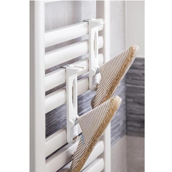 BAMA Ιταλίας Κρεμάστρα Καλοριφέρ 5.5x27.5cm Πλαστική ΣΕΤ 2 Τεμαχίων Κρεμ-Καφέ TEPORE