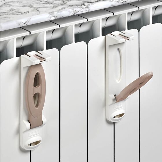 BAMA Ιταλίας Κρεμάστρα Καλοριφέρ 5.5x27.5cm Πλαστική ΣΕΤ 2 Τεμαχίων Κρεμ-Γκρι TEPORE