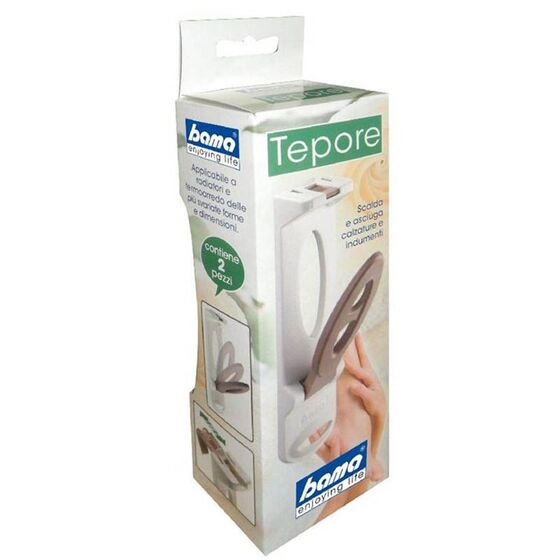 BAMA Ιταλίας Κρεμάστρα Καλοριφέρ 5.5x27.5cm Πλαστική ΣΕΤ 2 Τεμαχίων Κρεμ-Γκρι TEPORE