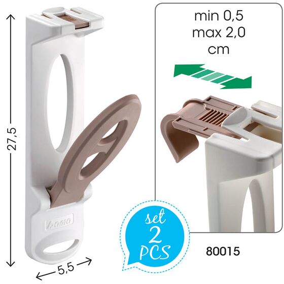 BAMA Ιταλίας Κρεμάστρα Καλοριφέρ 5.5x27.5cm Πλαστική ΣΕΤ 2 Τεμαχίων Κρεμ-Γκρι TEPOREBAMA Ιταλίας Κρεμάστρα Καλοριφέρ 5.5x27.5cm Πλαστική ΣΕΤ 2 Τεμαχίων Κρεμ-Γκρι TEPORE