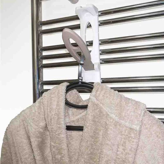 BAMA Ιταλίας Κρεμάστρα Καλοριφέρ 5.5x27.5cm Πλαστική ΣΕΤ 2 Τεμαχίων Κρεμ-Καφέ TEPORE